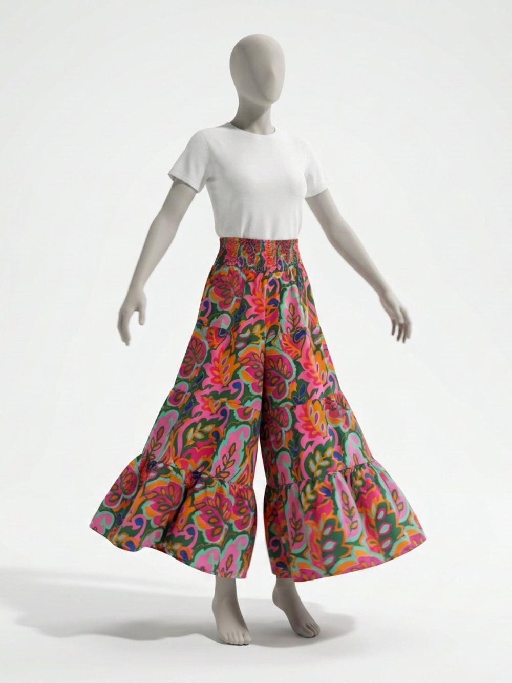 Sugarlips Pink Multi Floral Wide-Leg Palazzo Pants